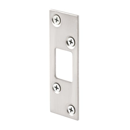 Prime-Line 1-1/4 in. Satin Nickel Plated Stamped Steel Constructed Deadbolt Strike Single Pack E 2461
